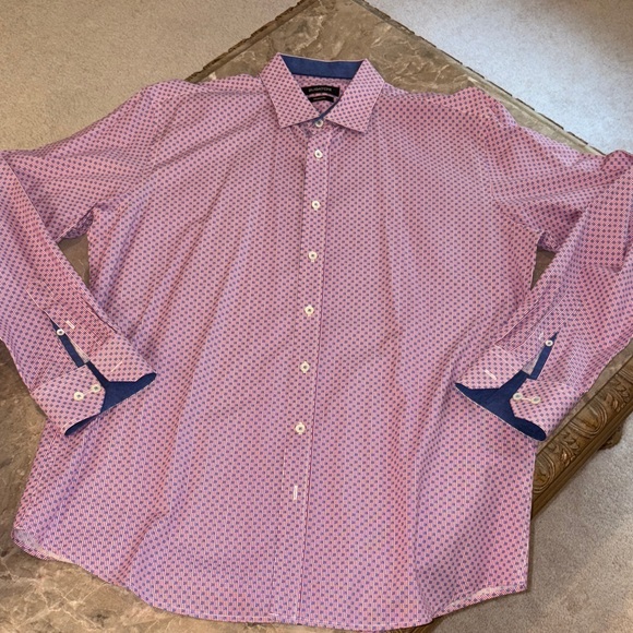 Bugatchi Other - Bugatchi Men's Pink and Blue Button Down Shirt